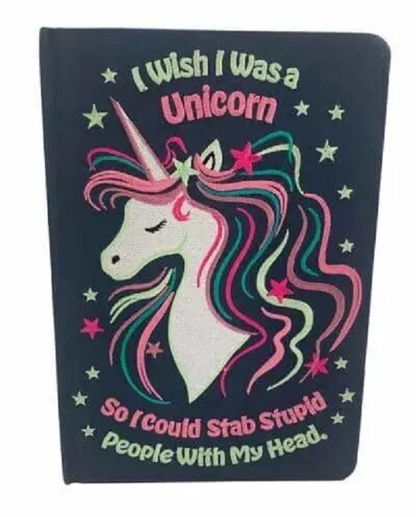 [object Object] «I Wish I Was A Unicorn Embroidered Journal» - фото №1