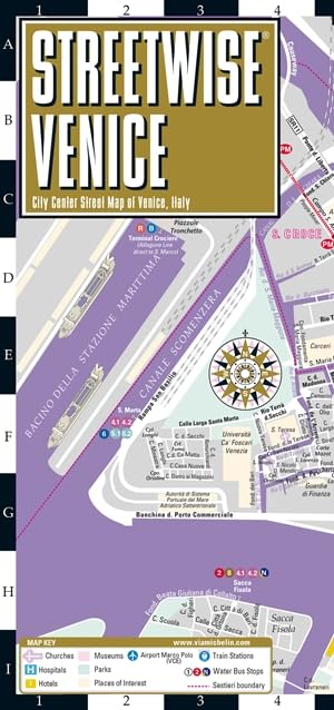 

Streetwise Venice Map - Laminated City Center Street Map of Venice, Italy. City Plan
