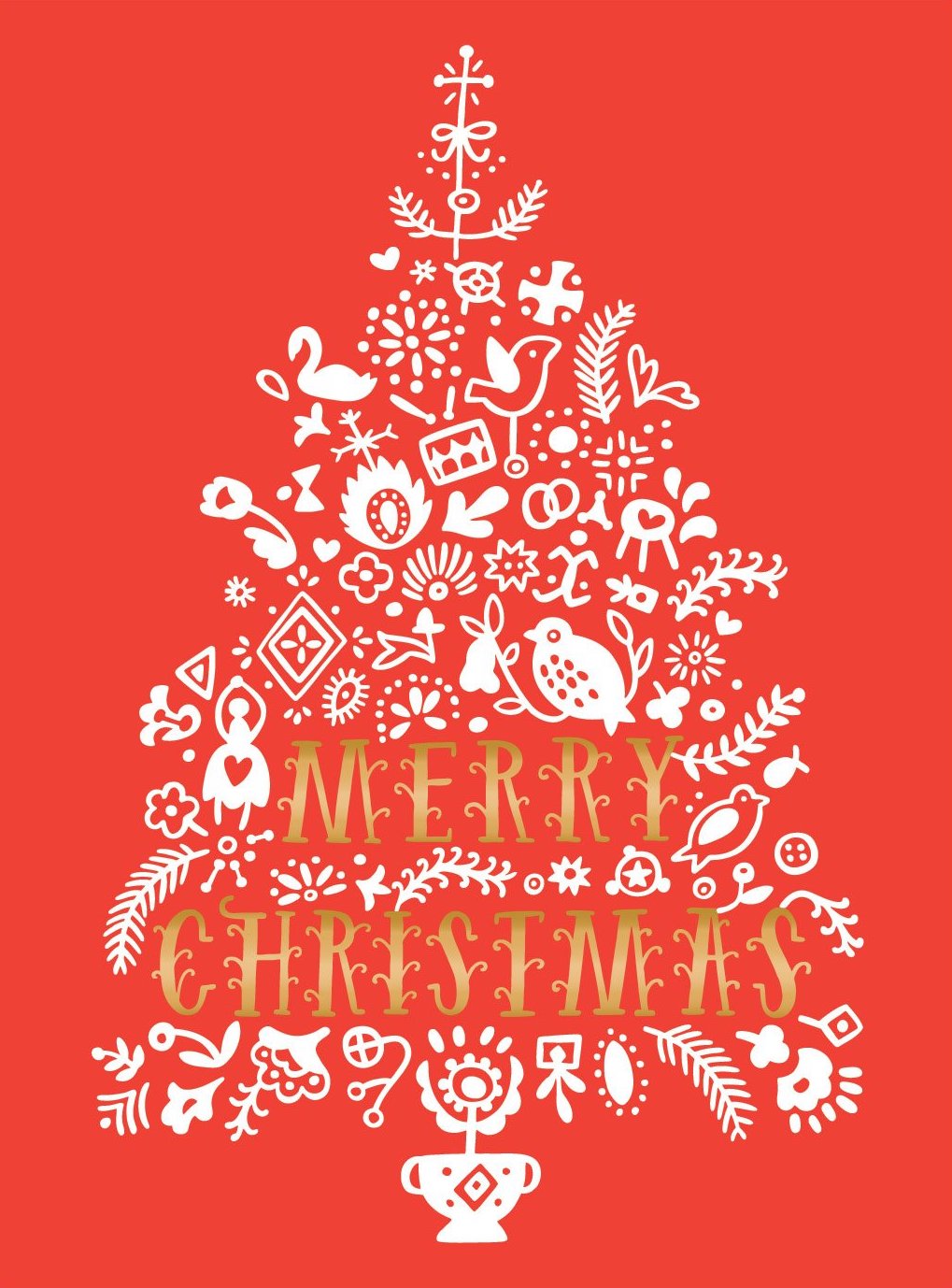 

Festive Folk Tree Embellished Notecards