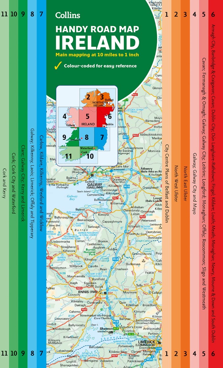 

Map of Ireland Handy. Ideal for Route Planning