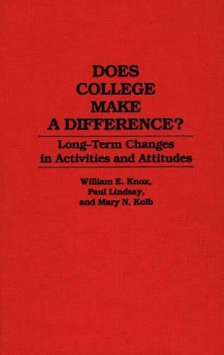 

Does College Make a Difference: Long-Term Changes in Activities and Attitudes