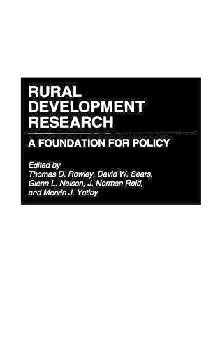 

Rural Development Research: A Foundation for Policy