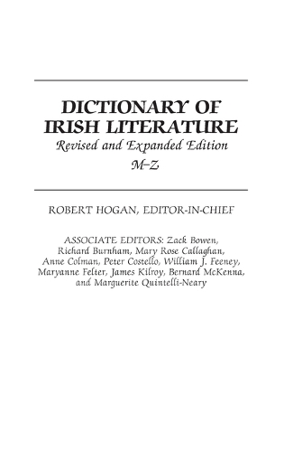 

Dictionary of Irish Literature: M-Z, 2nd Edition