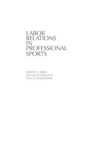 

Labor Relations in Professional Sports