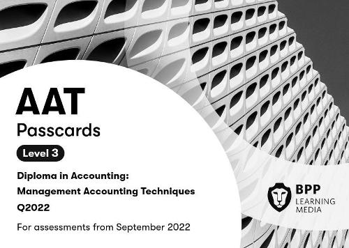 

AAT Management Accounting Techniques: Passcards