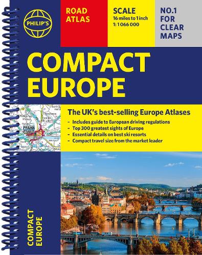 

Philip's Compact Atlas Europe: A5 Spiral binding