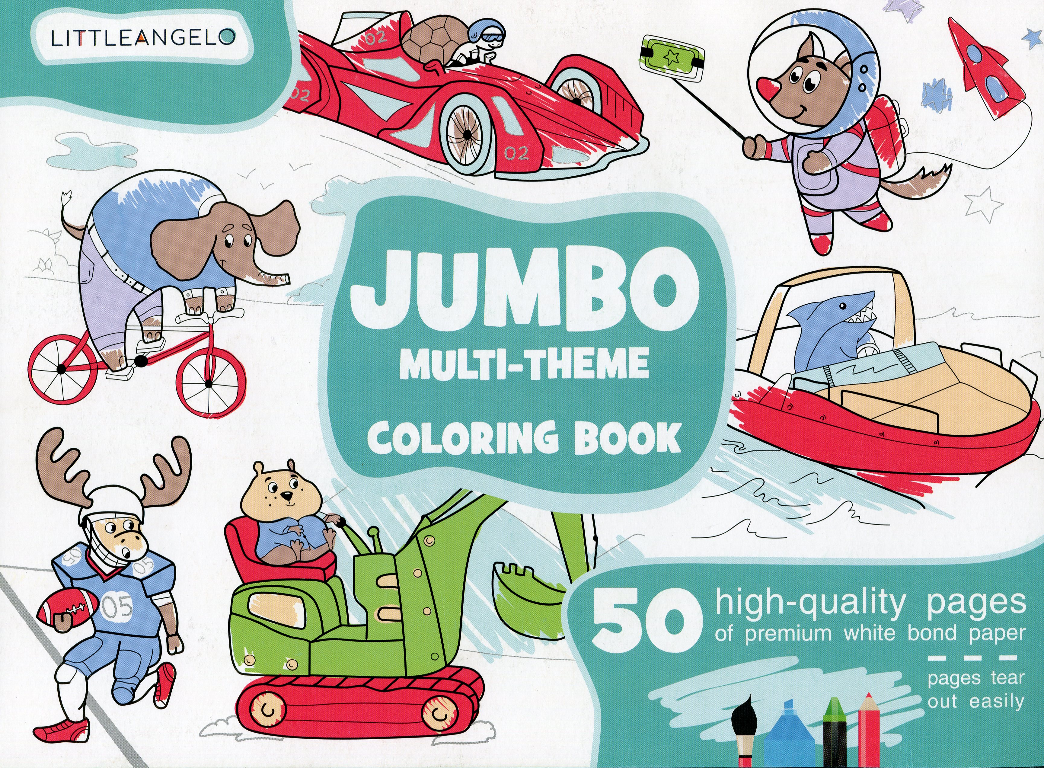 

Jumbo Multi-Theme Coloring Books for Kids Ages 4-8
