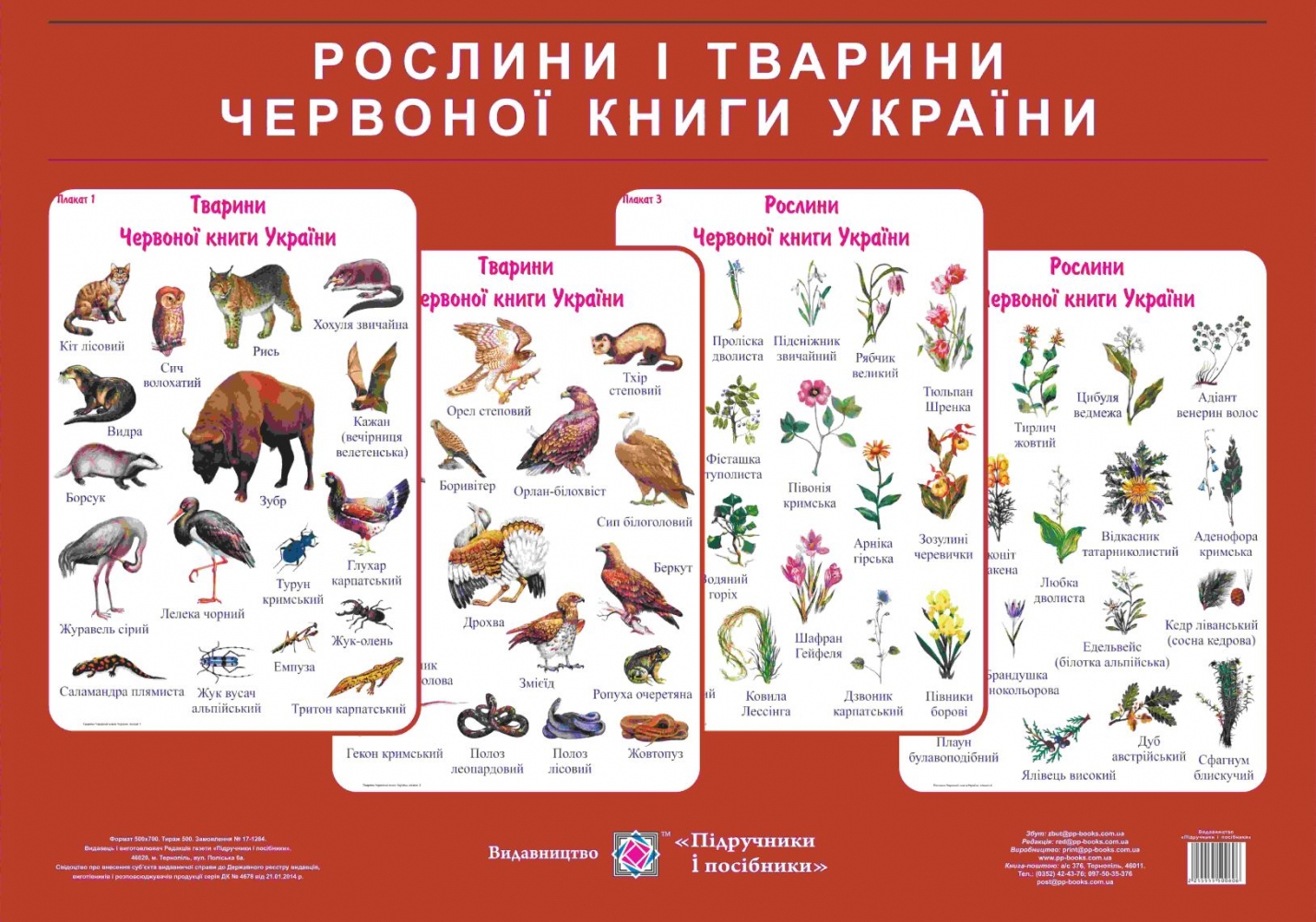 

Рослини і тварини червоної книги України. Комплект плакатів + методичні рекомендації