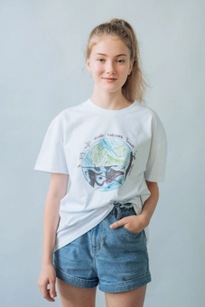 «Футболка Handcrafts by orphans Чистая планета М», бренда Handcrafts by Orphans - фото №1 - миниатюра