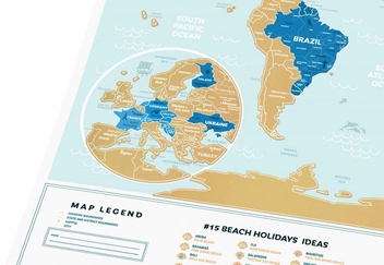  «Скретч карта мира 1DEA.me Travel Map Holiday Lagoon World», бренда 1DEA.me - фото №3 - миниатюра