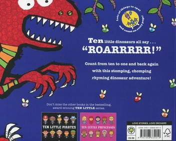 Бумажная книга «Ten Little Dinosaurs», автор Майк Браунлоу - фото №2 - миниатюра