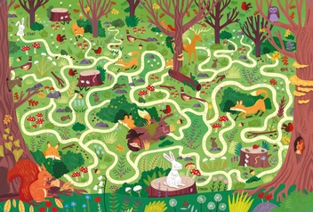 Бумажная книга «Usborne Book and Jigsaw Forest Maze», авторов Кейт Нолан, Сэм Смит - фото №2 - миниатюра