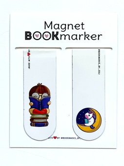 «Набір магнітних закладок для книг Bookmarks Book never sleeps 2 шт (02023003)», бренда Bookmarks - фото №2 - миниатюра