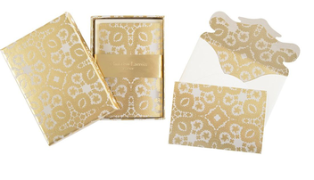 Бумажная книга «Oro Y Plata Correspondence Diecut Boxed Notecards» - фото №2 - миниатюра