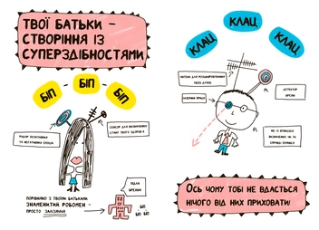 Бумажная книга «Книжка, яка нарешті пояснить тобі геть усе про батьків (чому вони змушують тебе їсти овочі й таке інше)», автор Франсуаза Буше - фото №8 - миниатюра