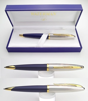  «Кулькова ручка Waterman Carene DeLuxe Blue Silver (21 202)», бренду Waterman - фото №2 - мініатюра