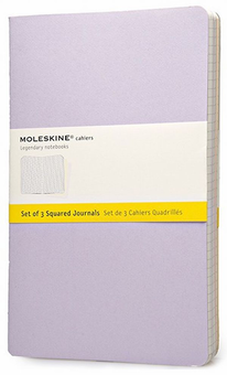  «Блокнот Moleskine Cahier средний клетка пастельный 3 шт (CHA17)», бренда Moleskine - фото №1 - миниатюра