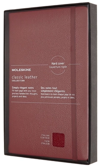  «Блокнот Moleskine Leather Линейка Бордо (LCLH31HF1BOX)», бренда Moleskine - фото №1 - миниатюра