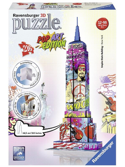  «3D Пазл Ravensburger Эмпайр Стейт Билдинг в стиле поп-арт 216 элементов (RSV-125999)», бренда Ravensburger - фото №1 - миниатюра