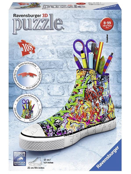  «3D Пазл Ravensburger Girly Girl Подставка-кед для карандашей Граффити 108 элементов (RSV-125357)», бренда Ravensburger - фото №2 - миниатюра