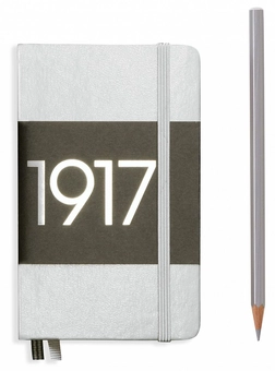  «Карманная записная книжка Leuchtturm1917 Чистые листы Серебряная (355514)», бренда Leuchtturm1917 - фото №1 - миниатюра