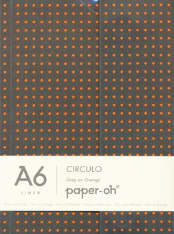  «Записная книжка Paper-Oh Circulo A6 серая на оранжевом в линию (OH9022-9)» - фото №1 - миниатюра