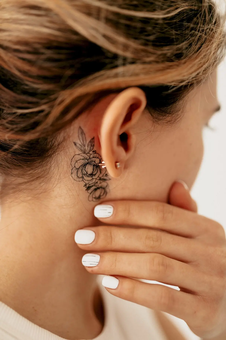 «Тимчасове тату Tattooshka Піони з гілочками (TH-391)», бренда Tattooshka - фото №3 - миниатюра