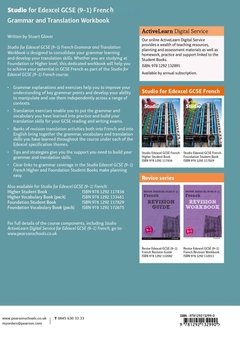Паперова книга «Studio Edexcel GCSE French Grammar and Translation Workbook», автор Стюарт Гловер - фото №2 - мініатюра