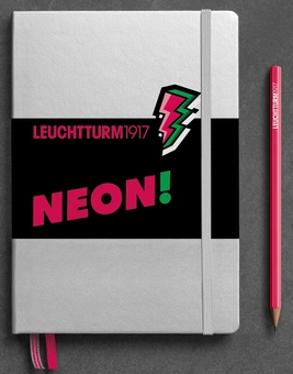  «Блокнот Leuchtturm1917 Neon! Точка Серебро/Розовый (361392)», бренда Leuchtturm1917 - фото №1 - миниатюра