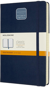  «Блокнот Moleskine Classic Expanded Линейка Сапфир (QP060EXPB20)», бренда Moleskine - фото №1 - миниатюра