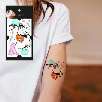 «Тимчасове тату Tattooshka Лінивці (EC-603)», бренда Tattooshka - фото №3 - миниатюра