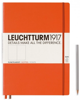  «Записная книжка Leuchtturm1917 Master Slim А4+ в точку оранжевая (347173)», бренда Leuchtturm1917 - фото №1 - миниатюра
