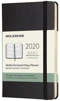  «Еженедельник карманный Moleskine на 2020 год Горизонтальный Черный (DHB12WH2Y20)», бренда Moleskine - фото №1 - миниатюра