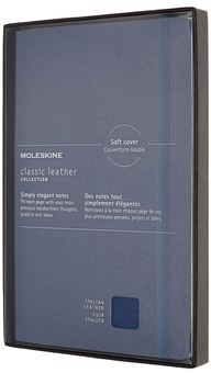  «Блокнот Moleskine Leather Линейка Синий (LCLH31SB41BOX)», бренда Moleskine - фото №1 - миниатюра