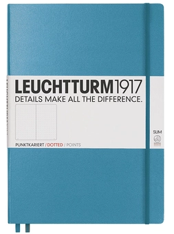  «Записная книжка Leuchtturm1917 Master Slim A4+ в точку синяя (354758)», бренда Leuchtturm1917 - фото №1 - миниатюра