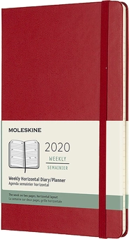  «Еженедельник Moleskine на 2020 год Горизонтальный Красный (DHF212WH3Y20)», бренда Moleskine - фото №1 - миниатюра