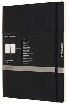  «Записная книга Moleskine PRO недатированная большая черная (PROPFNTB4SBK)», бренда Moleskine - фото №1 - миниатюра