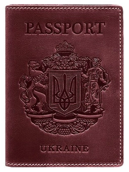 «Обложка для паспорта BlankNote Бордовая с украинским гербом (BN-OP-UA-vin)», бренда BlankNote - фото №1 - миниатюра
