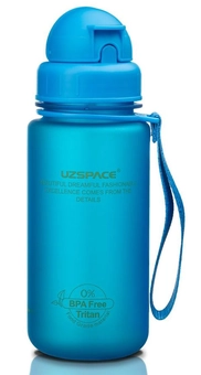  «Дитяча пляшка для води з трубочкою Uzspace 400 мл синя (3024blue)», бренду Uzspace - фото №1 - мініатюра