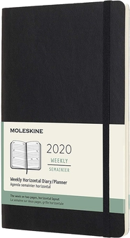  «Еженедельник Moleskine на 2020 год Горизонтальный Черный (DSB12WH3Y20)», бренда Moleskine - фото №1 - миниатюра