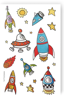 «Тимчасове тату Tattooshka Ракети (WS-A182)», бренда Tattooshka - фото №1 - миниатюра