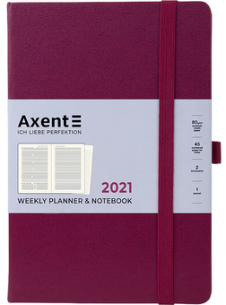  «Еженедельник Axent Prime Strong 2021 A5 Винный (8507-21-46-a)», бренда Axent - фото №1 - миниатюра