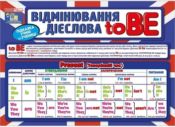 Бумажная книга «Підказка учню. Відмінювання дієслова To Be» - фото №1 - миниатюра