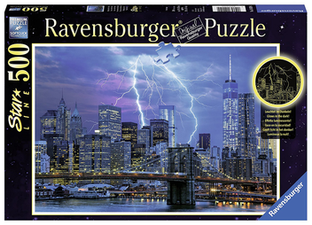  «Пазл светящийся Ravensburger Молния над Нью-Йорком 500 элементов (RSV-149094)», бренда Ravensburger - фото №1 - миниатюра
