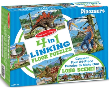  «Напольный пазл Melissa&Doug Динозавры 4 в 1 (MD8914)», бренда Melissa & Doug - фото №1 - миниатюра