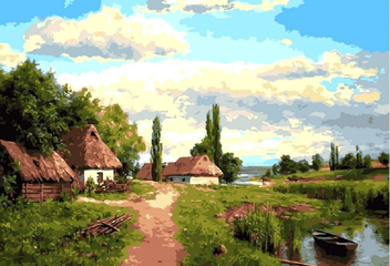  «Картина за номерами Babylon Околиця (VP349)», бренду Babylon - фото №1 - мініатюра