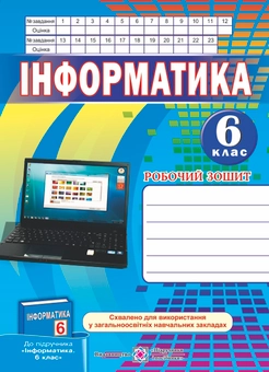 Паперова книга «Інформатика. 6 клас. Робочий зошит», авторів Роман Перунів, І. Перунова - фото №1 - мініатюра