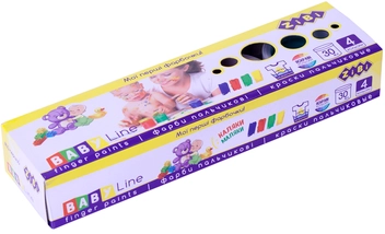  «Фарби пальчикові ZiBi Baby Line 4 кольори по 30 мл (ZB.6564)», бренду Zibi - фото №1 - мініатюра