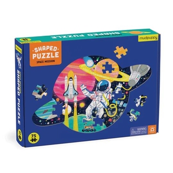  «Space Mission 75 Piece Shaped Scene Puzzle», бренда Mudpuppy - фото №1 - миниатюра
