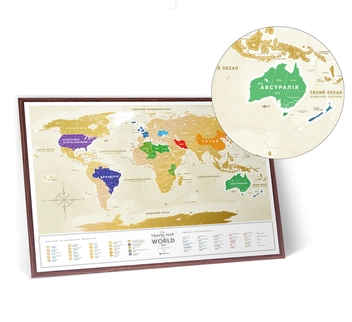 «Скретч карта мира 1DEA.me Travel Map Gold World», бренда 1DEA.me - фото №4 - миниатюра